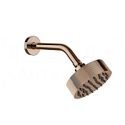 Gessi Ingranaggio Верхний душ d11,8 см, настенный кронштейн, 1 вид струи, цвет: copper PVD 63554#030