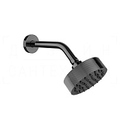 Gessi Ingranaggio Верхний душ d11,8 см, настенный кронштейн, 1 вид струи, цвет: black metal PVD 63554#706