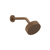 Gessi Ingranaggio Верхний душ d11,8 см, настенный кронштейн, 1 вид струи, цвет: copper brushed PVD 63554#708