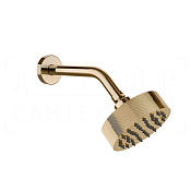 Gessi Ingranaggio Верхний душ d11,8 см, настенный кронштейн, 1 вид струи, цвет: warm bronze PVD 63554#735