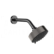 Gessi Ingranaggio Верхний душ d12,9 см, настенный кронштейн, 3 вида струи, цвет: black metal PVD 63556#706
