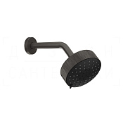 Gessi Ingranaggio Верхний душ d12,9 см, настен. кронш., 3 вида струи, цвет: black metal brushed PVD 63556#707