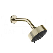 Gessi Ingranaggio Верхний душ d12,9 см, настенный кронштейн, 3 вида струи, цвет: brass PVD 63556#710