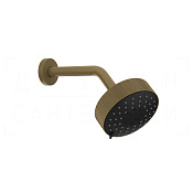 Gessi Ingranaggio Верхний душ d12,9 см, настенный кронштейн, 3 вида струи, цвет: antique brass 63556#713