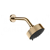Gessi Ingranaggio Верхний душ d12,9 см, настенный кронштейн, 3 вида струи, цвет: warm bronze PVD 63556#735