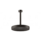 Gessi Inverso Верхний душ d25 см, потолочный кронштейн, 1 вид струи, цвет: black metal brushed PVD 63650#707