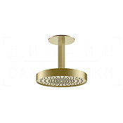 Gessi Ventaglio Верхний душ d25 см, потолочный кронштейн, 1 вид струи, цвет: brushed brass PVD 66072#727