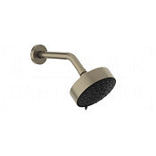 Gessi Origini Верхний душ d12,9 см, настенный кронштейн, 3 вида струи, цвет: finox brushed nickel 66158#149