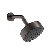 Gessi Origini Верхний душ d12,9 см, настенный кронштейн, 3 вида струи, цвет: black metal brushed PVD 66158#707