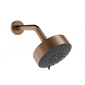 Gessi Origini Верхний душ d12,9 см, настенный кронштейн, 3 вида струи, цвет: copper brushed PVD 66158#708