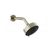 Gessi Origini Верхний душ d12,9 см, настенный кронштейн, 3 вида струи, цвет: nickel PVD 66158#720