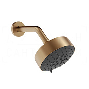 Gessi Origini Верхний душ d12,9 см, настенный кронштейн, 3 вида струи, цвет: warm bronze brushed PVD 66158#726