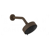 Gessi Origini Верхний душ d12,9 см, настенный кронштейн, 3 вида струи, цвет: dark bronze 66158#845