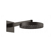 Gessi Incastri Верхний душ d30 см, настенный кронштейн, 1 вид струи, цвет: black metal brushed PVD 75168#707