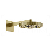 Gessi Incastri Верхний душ d30 см, настенный кронштейн, 1 вид струи, цвет: brushed brass PVD 75168#727