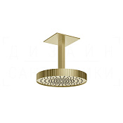 Gessi Incastri Верхний душ d30 см, потолоч. высота под заказ, 1 вид струи, цвет: brushed brass PVD 75170#727