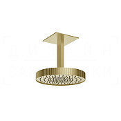 Gessi Incastri Верхний душ d30 см, потолочный кронштейн, 1 вид струи, цвет: brushed brass PVD 75172#727