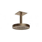 Gessi Incastri Верхний душ d30 см, потолоч. кронштейн, 1 вид струи, цвет: coffee bronze brushed PVD 75172#761