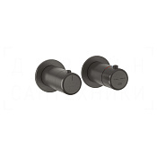 Gessi Goccia Термостат для душа встраив., на 2 потреб., внешняя часть, цвет: black metal brushed PVD 33134#707