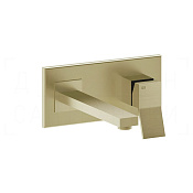 Gessi Rattangolo K Смеситель для раковины встраив., внеш. час., излив под заказ, цвет: brushed brass 53084#727