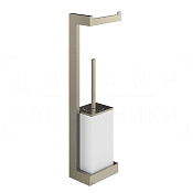 Gessi Inverso/Rettangolo Стойка подвесная с держателем бумаги и ершиком, цвет: finox brushed nickel 20867#149