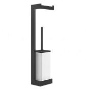Gessi Inverso/Rettangolo Стойка подвесная с держателем туалетной бумаги и ершиком, цвет: matte black 20867#299