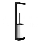 Gessi Inverso/Rettangolo Стойка подвесная с держателем бумаги и ершиком, цвет: black metal PVD 20867#706