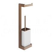 Gessi Inverso/Rettangolo Стойка подвесная с держателем бумаги и ершиком, цвет: copper brushed PVD 20867#708