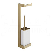 Gessi Inverso/Rettangolo Стойка подвесная с держат. бумаги и ершиком, цвет: warm bronze brushed PVD 20867#726