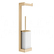 Gessi Inverso/Rettangolo Стойка подвесная с держателем бумаги и ершиком, цвет: warm bronze PVD 20867#735