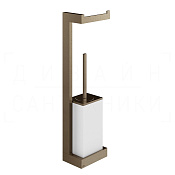 Gessi Inverso/Rettangolo Стойка подвесная с держателем бумаги и ершиком, цвет: coffee bronze brushed 20867#761