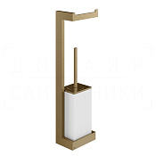 Gessi Inverso/Rettangolo Стойка подвесная с держат. бумаги и ершиком, цвет: deep bronze brushed PVD 20867#791