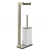 Gessi Inverso/Rettangolo Стойка напольная с держателем бумаги и ершиком, цвет: finox brushed nickel 20933#149