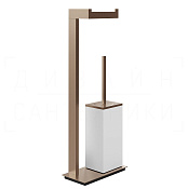 Gessi Inverso/Rettangolo Стойка напольная с держателем бумаги и ершиком, цвет: copper brushed PVD 20933#708