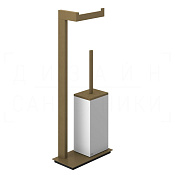 Gessi Inverso/Rettangolo Стойка напольная с держателем бумаги и ершиком, цвет: antique brass 20933#713