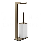 Gessi Inverso/Rettangolo Стойка напольная с держателем бумаги и ершиком, цвет: coffee bronze brushed 20933#761