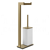 Gessi Inverso/Rettangolo Стойка напольная с держат. бумаги и ершиком, цвет: deep bronze brushed PVD 20933#791