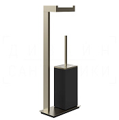 Gessi Inverso/Rettangolo Стойка напольная с держателем бумаги и ершиком, цвет: finox brushed nickel 20934#149