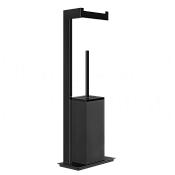 Gessi Inverso/Rettangolo Стойка напольная с держателем бумаги и ершиком, цвет: black metal PVD 20934#706