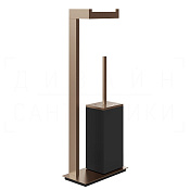 Gessi Inverso/Rettangolo Стойка напольная с держателем бумаги и ершиком, цвет: copper brushed PVD 20934#708
