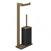 Gessi Inverso/Rettangolo Стойка напольная с держателем бумаги и ершиком, цвет: antique brass 20934#713