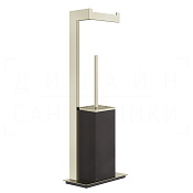 Gessi Inverso/Rettangolo Стойка напольная с держателем туалетной бумаги и ершиком, цвет: nickel PVD 20934#720
