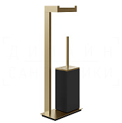 Gessi Inverso/Rettangolo Стойка напольная с держат. бумаги и ершиком, цвет: warm bronze brushed PVD 20934#726