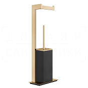Gessi Inverso/Rettangolo Стойка напольная с держателем бумаги и ершиком, цвет: warm bronze PVD 20934#735