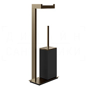 Gessi Inverso/Rettangolo Стойка напольная с держателем бумаги и ершиком, цвет: coffee bronze brushed 20934#761