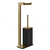 Gessi Inverso/Rettangolo Стойка напольная с держат. бумаги и ершиком, цвет: deep bronze brushed PVD 20934#791