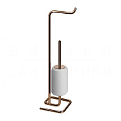 Gessi Goccia Стойка напольная с держателем туалетной бумаги и ершиком, цвет: copper PVD 38067#030