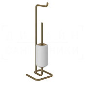 Gessi Goccia Стойка напольная с держателем туалетной бумаги и ершиком, цвет: antique brass 38067#713