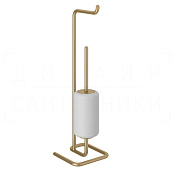 Gessi Goccia Стойка напольная с держателем туалетной бумаги и ершиком, цвет: warm bronze brushed PVD 38067#726