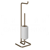 Gessi Goccia Стойка напольная с держателем бумаги и ершиком, цвет: coffee bronze brushed PVD 38067#761